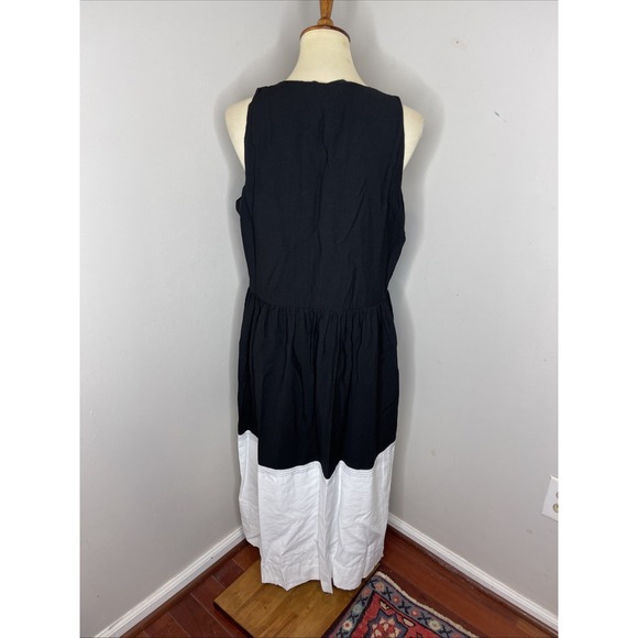 Tuckernuck Pomander Place Black and White Dylan Midi Dress Large‎ L - Picture 4 of 10